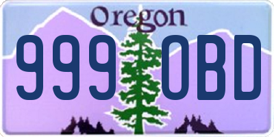 OR license plate 999OBD