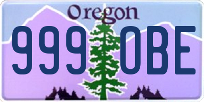 OR license plate 999OBE