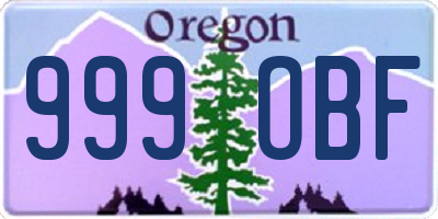 OR license plate 999OBF