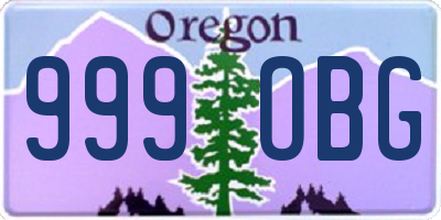 OR license plate 999OBG