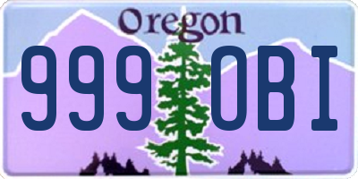 OR license plate 999OBI