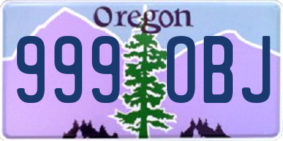 OR license plate 999OBJ