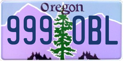 OR license plate 999OBL