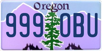 OR license plate 999OBU