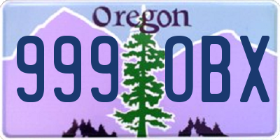 OR license plate 999OBX