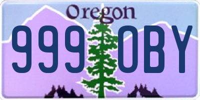 OR license plate 999OBY