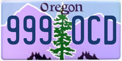 OR license plate 999OCD