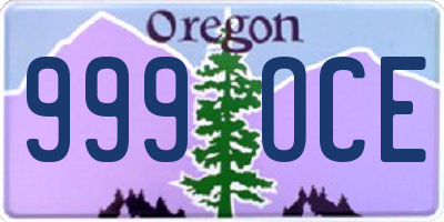 OR license plate 999OCE