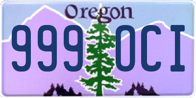 OR license plate 999OCI