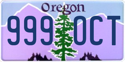 OR license plate 999OCT