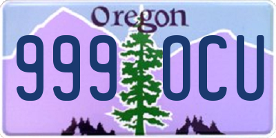 OR license plate 999OCU