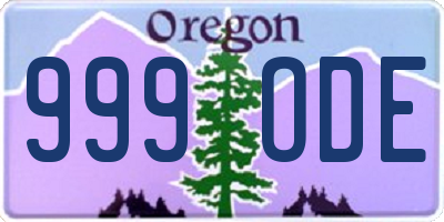 OR license plate 999ODE