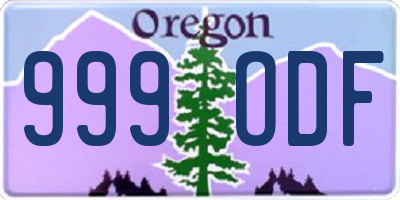 OR license plate 999ODF