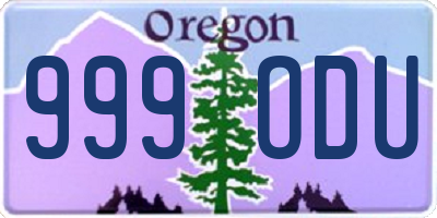 OR license plate 999ODU