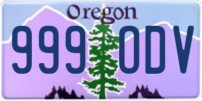 OR license plate 999ODV