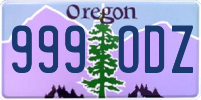 OR license plate 999ODZ