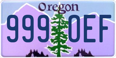 OR license plate 999OEF