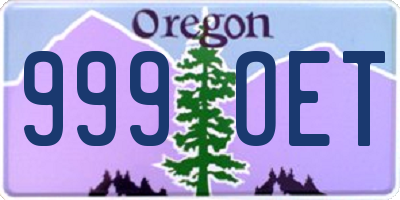 OR license plate 999OET