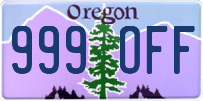 OR license plate 999OFF