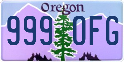 OR license plate 999OFG