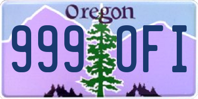 OR license plate 999OFI