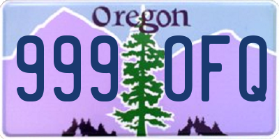 OR license plate 999OFQ