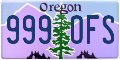 OR license plate 999OFS
