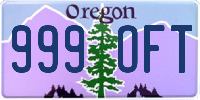 OR license plate 999OFT