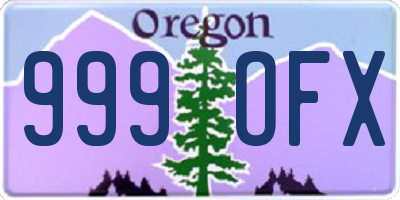 OR license plate 999OFX