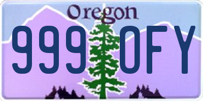 OR license plate 999OFY