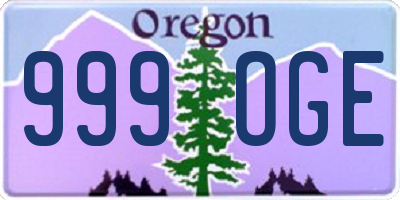 OR license plate 999OGE