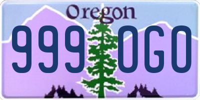 OR license plate 999OGO