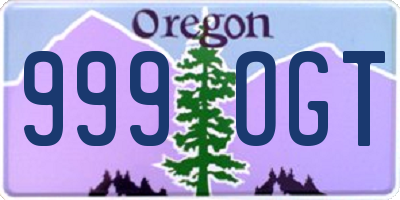 OR license plate 999OGT