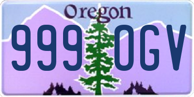 OR license plate 999OGV