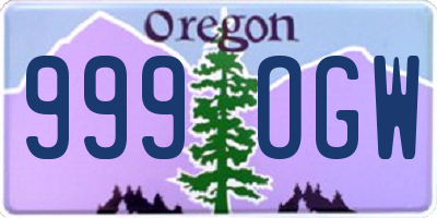 OR license plate 999OGW