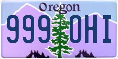 OR license plate 999OHI