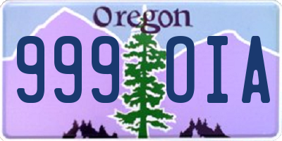 OR license plate 999OIA
