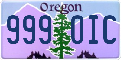 OR license plate 999OIC