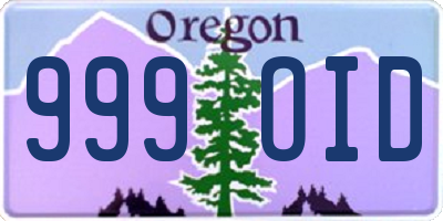 OR license plate 999OID