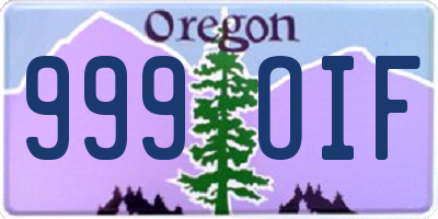 OR license plate 999OIF