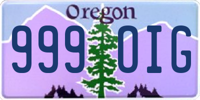 OR license plate 999OIG