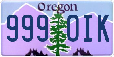 OR license plate 999OIK