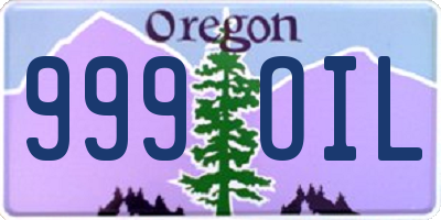 OR license plate 999OIL