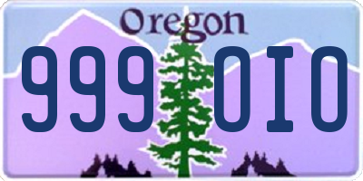 OR license plate 999OIO