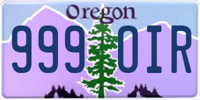 OR license plate 999OIR