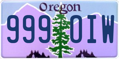OR license plate 999OIW
