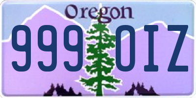 OR license plate 999OIZ