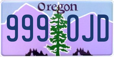 OR license plate 999OJD