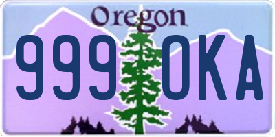 OR license plate 999OKA
