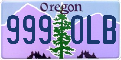 OR license plate 999OLB